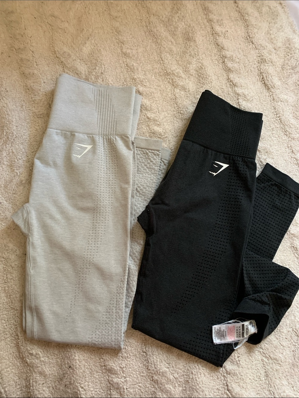 Gymshark Seamless Leggings - Black and Light Gray